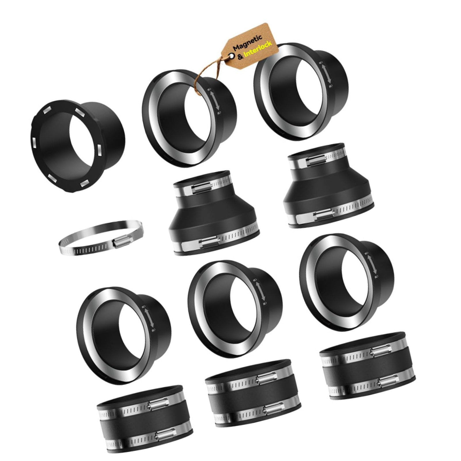 Fromceo Premium Rubber Port Connector 12Pcs Connection Feature For Workshop Cleanliness And Efficiency Easy Install Collection