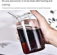 Vista 7 de Large Beer Glasses, 20Oz Can Shaped Beer Glasses,Elegant Shaped Drinking Glasses with Believe yourself Pattern,Transparent Drinking Glasses,Highball