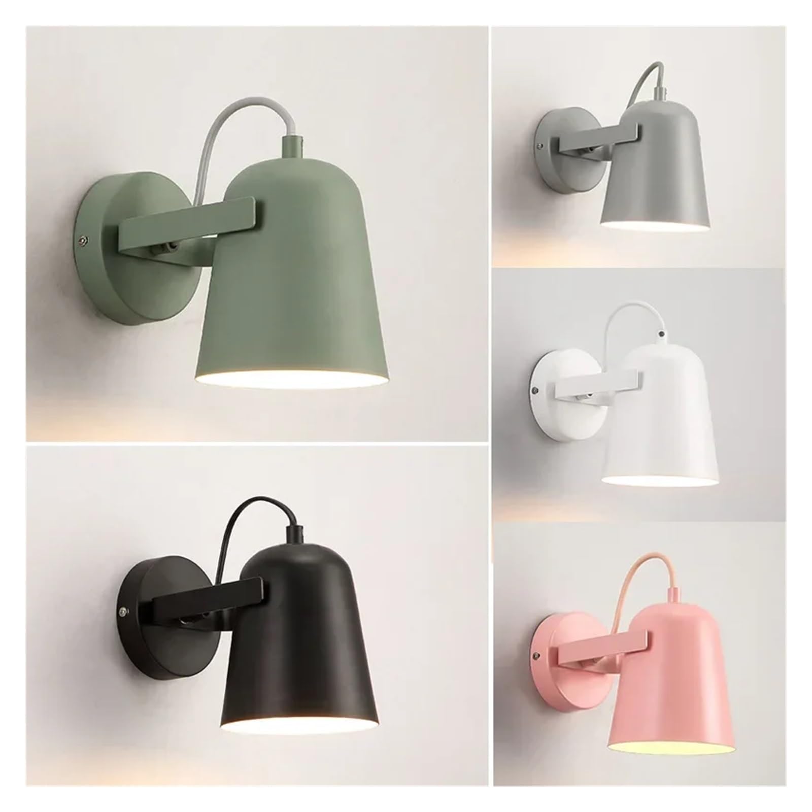 Oświetlenie obrazu, Nordic lampa dekoracyjna ścienna LED, kolorowa lampka nocna Macaron, tło schodów w korytarzach regulowane światło kinkiety oświetlenie dekoracyjne do domu(2700-3500K,Grey)