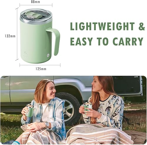 Miniatura 3 de Taza de café autoagitable, vaso de viaje de mezcla automática de 13.5 fl oz con agitador magnético recargable para café, batidos de proteínas, té y