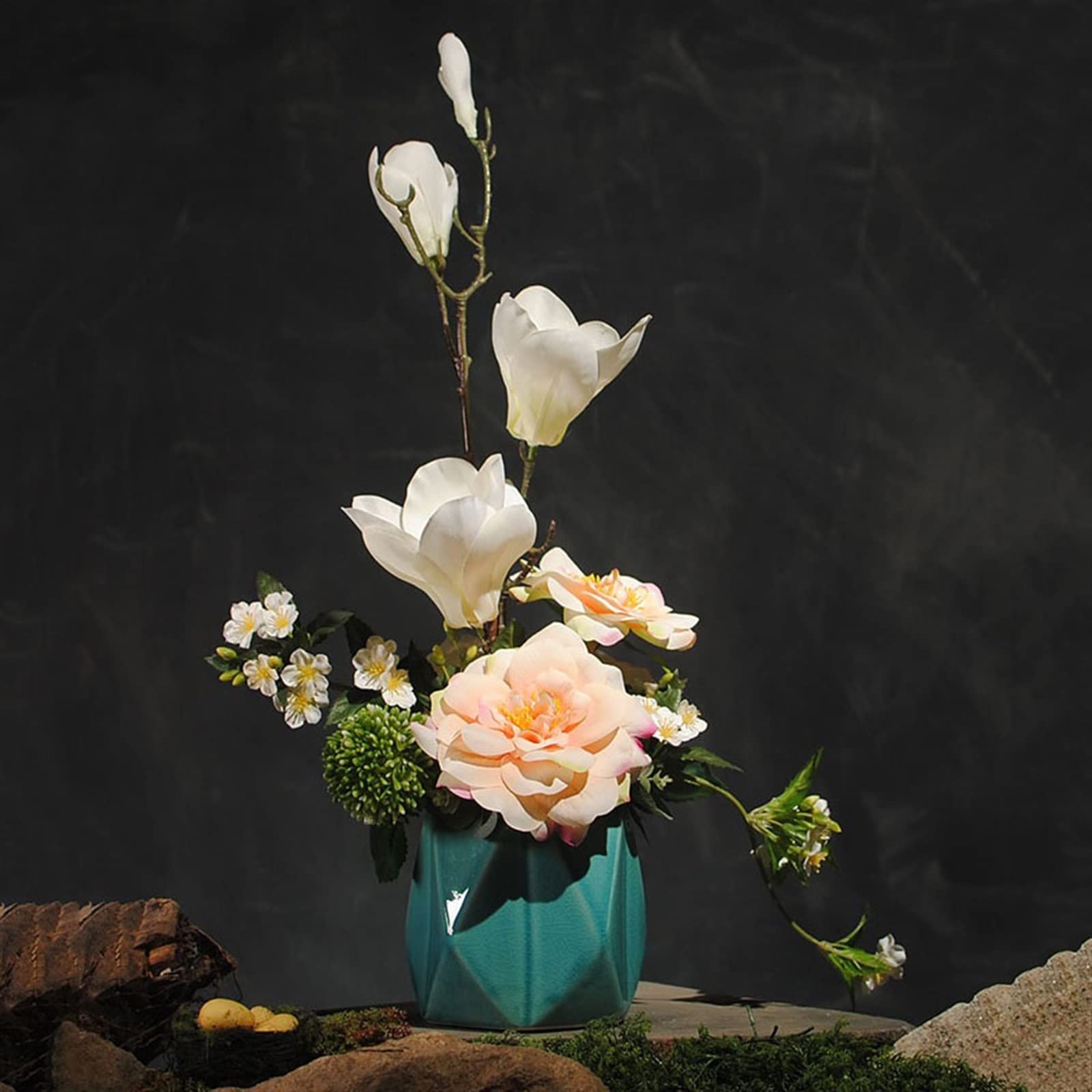 Fiore Artificiale Lilium Di Seta, Decorazione Floreale Realistica Per Casa E Giardino, Lungo, Elegante, Color Rosa Scuro, 45 Cm