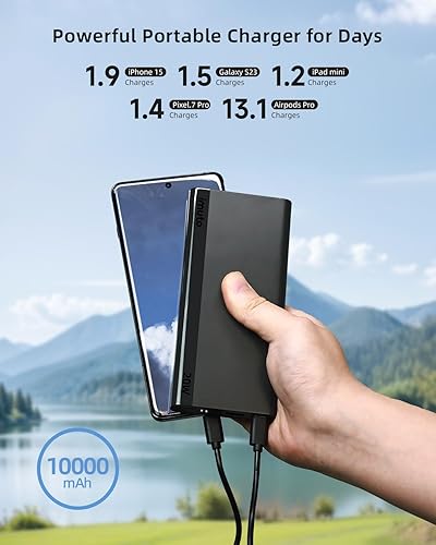 Miniatura 2 de imuto Cargador portátil, delgado 20 W PD 10000 mAh, USB C entrada y salida de batería de carga rápida, cargador de teléfono externo esencial de