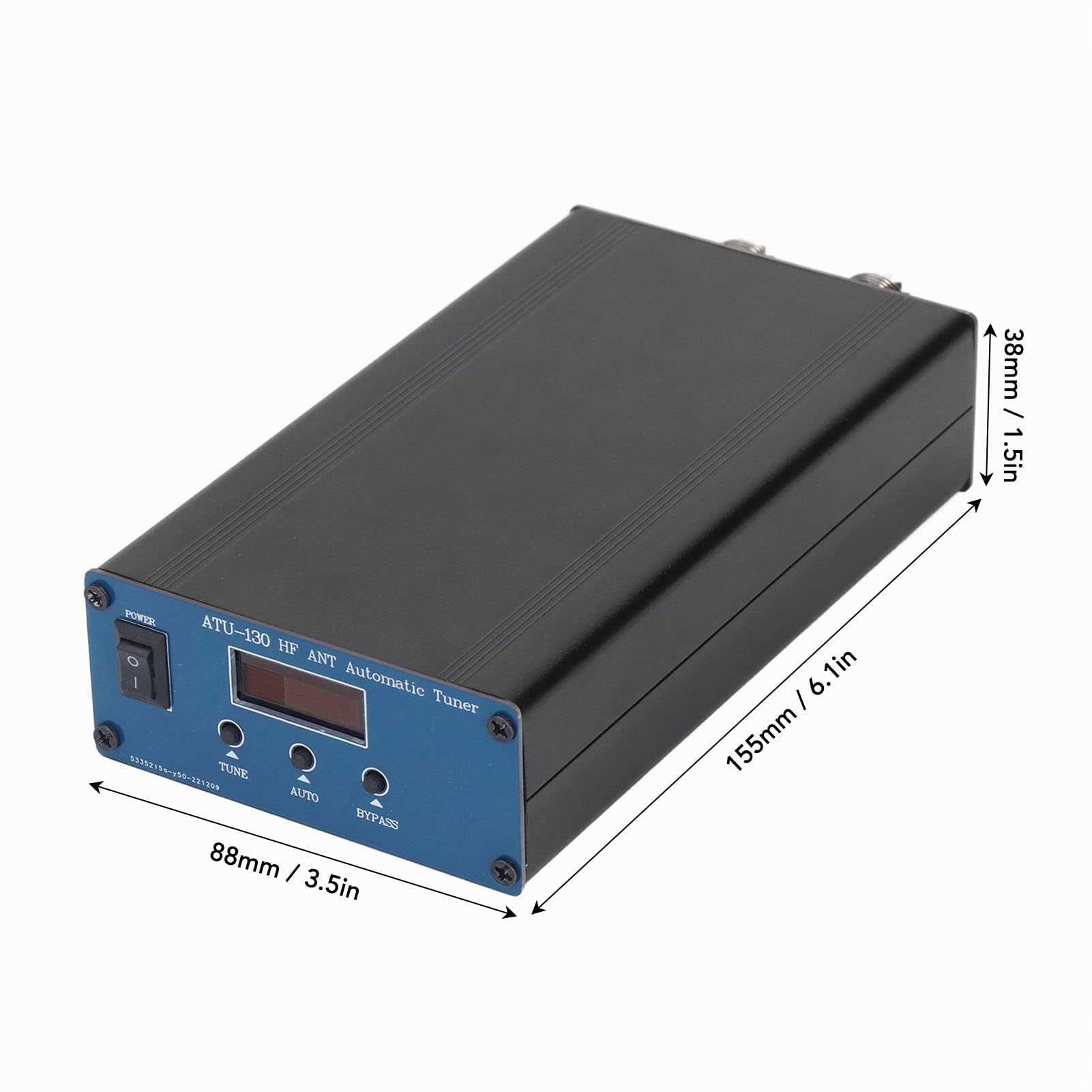 Sintonizador de Antena, ATU-130 Sintonizador Automático de Antena 1.8-50MHz 200W Micro Sin tonizador de An de Onda Corta con Pantalla OLED, Carcasa de Aleación de Aluminio