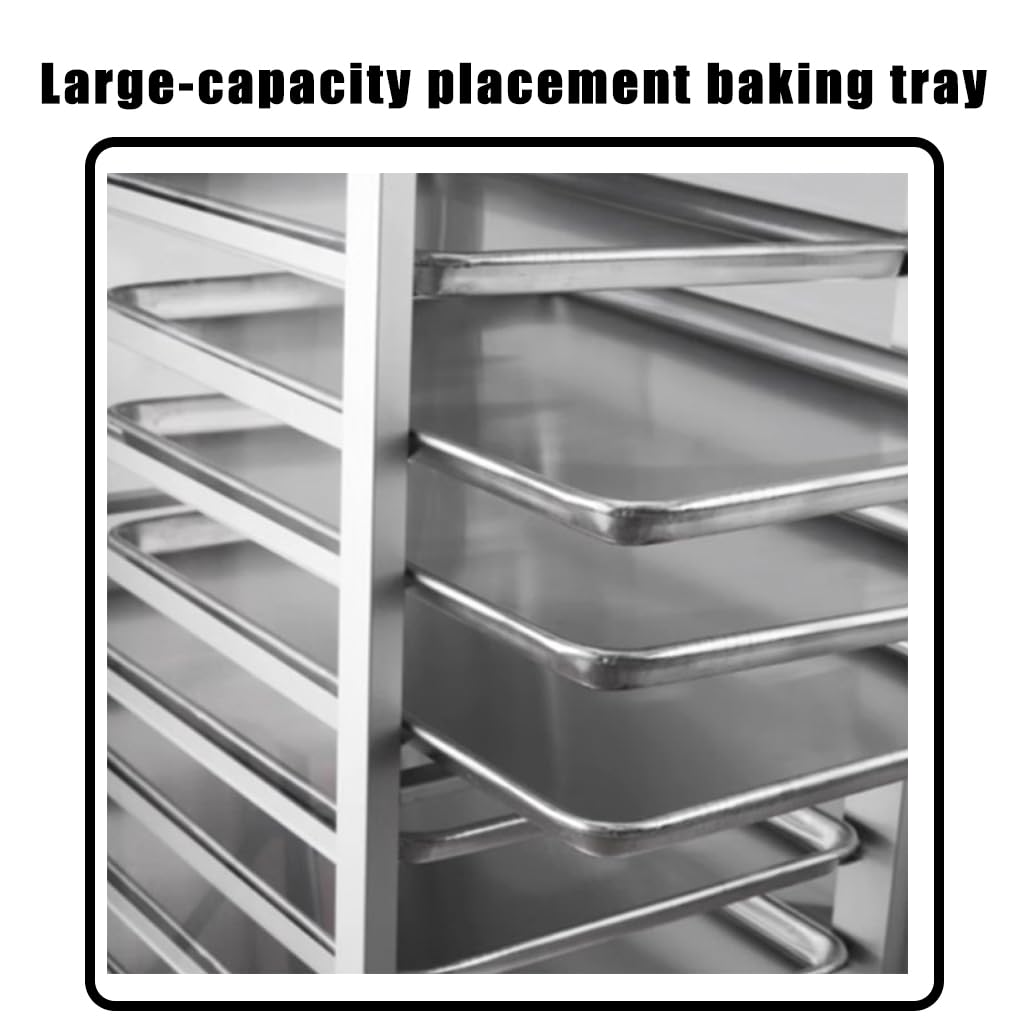 Scaffale per Il Pane a 16 Ripiani con Ruote - Scaffale di Essiccazione Professionale in Acciaio Inox, 2 colonne, 15 Ripiani, Adatto a panifici e ristoranti, Struttura Robusta, 2 colonne, 15