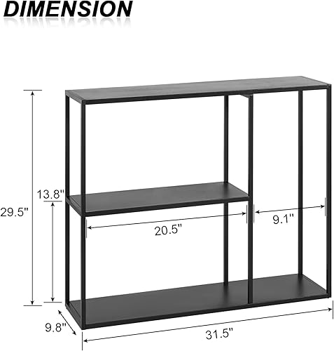 Miniatura 3 de HDANI Mesa consola, mesa de entrada estrecha, mesa de pasillo de metal de 3 niveles, 9.8 pulgadas de profundidad x 31.5 pulgadas de ancho x 29.7