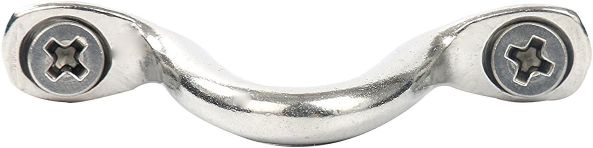 Amarine Made Pack of 6 Stainless Steel Bimini Boat Top PAD Eye, Eye Straps, Tie Down, Kayak Deck Loops, Tie Down Anchor Point, footman's Loop for Kayak Canoe Rigging