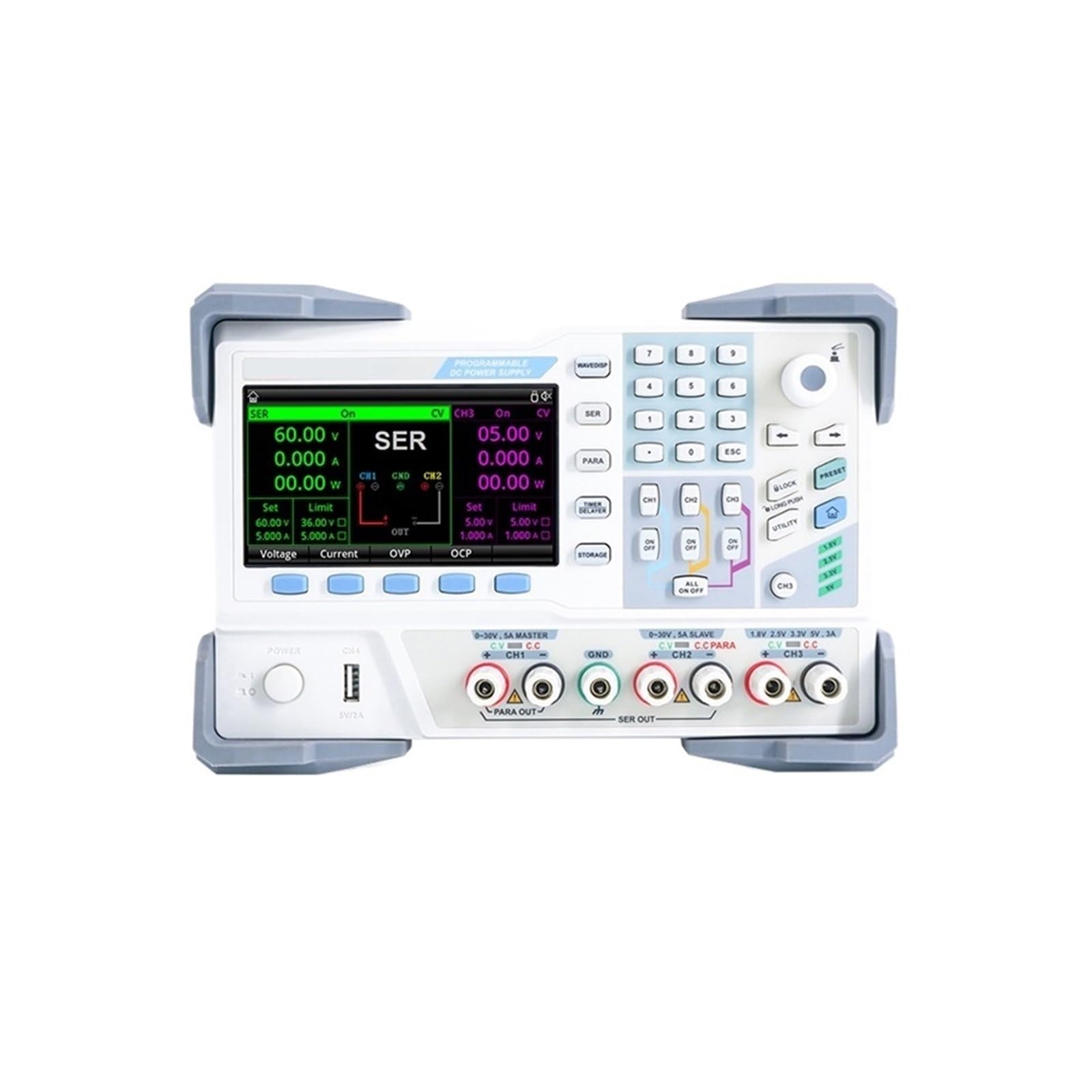 MKHJKIOII Programmable Adjustable DC Power Supply, Laboratory 30V 5A Voltage Regulator,