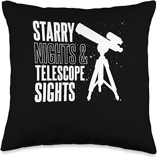 Home Astronomy Starry Nights Telescope Sights Stargazing Throw Pillow
