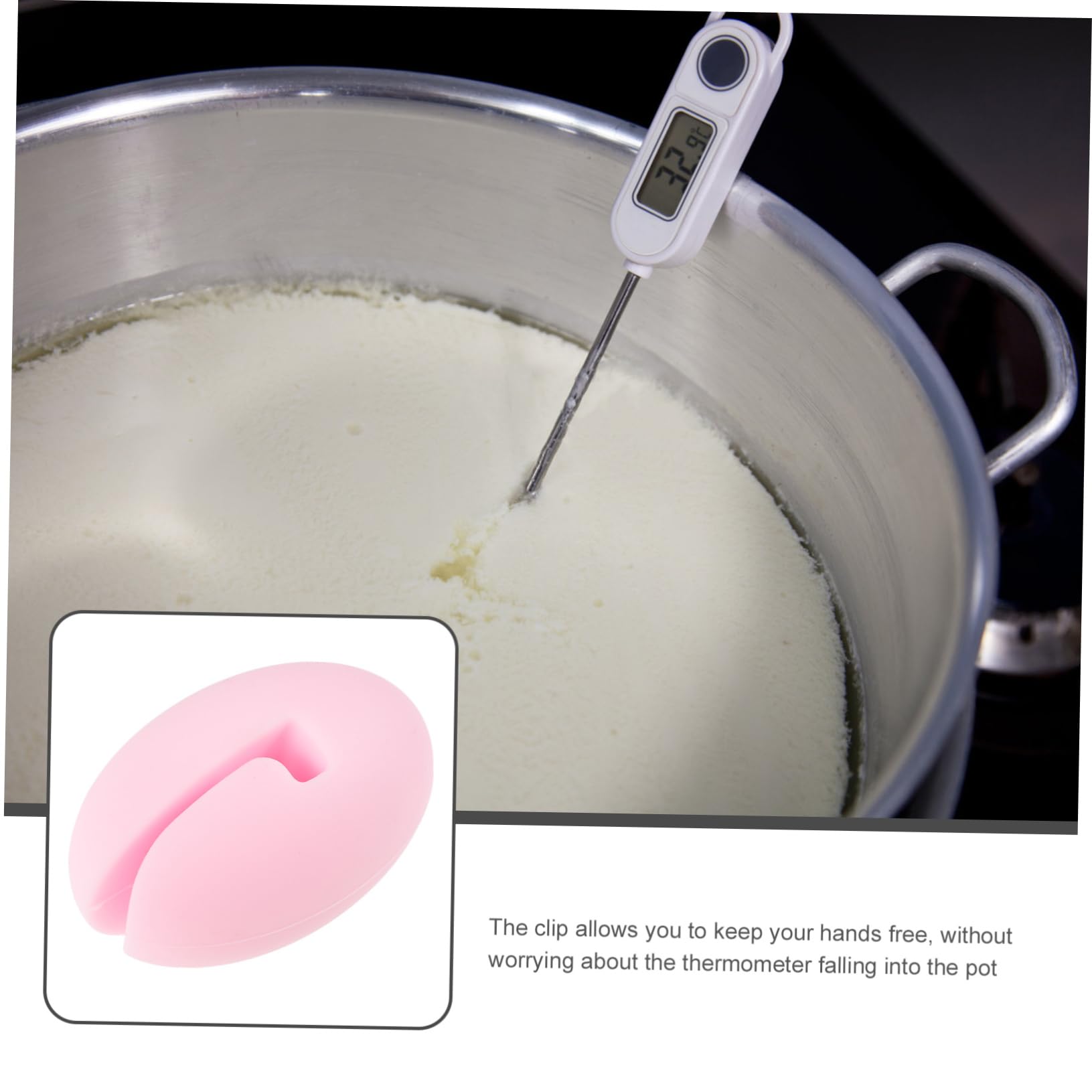 Luxshiny 4pièces Clip Thermomètre Pour Cuisson Support Pratique Pour Probes De Température Cuisine Pour Friture Et Sucre