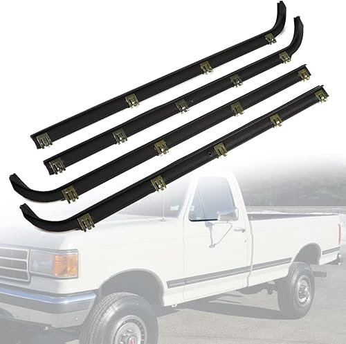 ZXMOTO Sellos de fieltro de barrido de ventana interior y exterior, juego de 4 piezas para Ford F150 F250