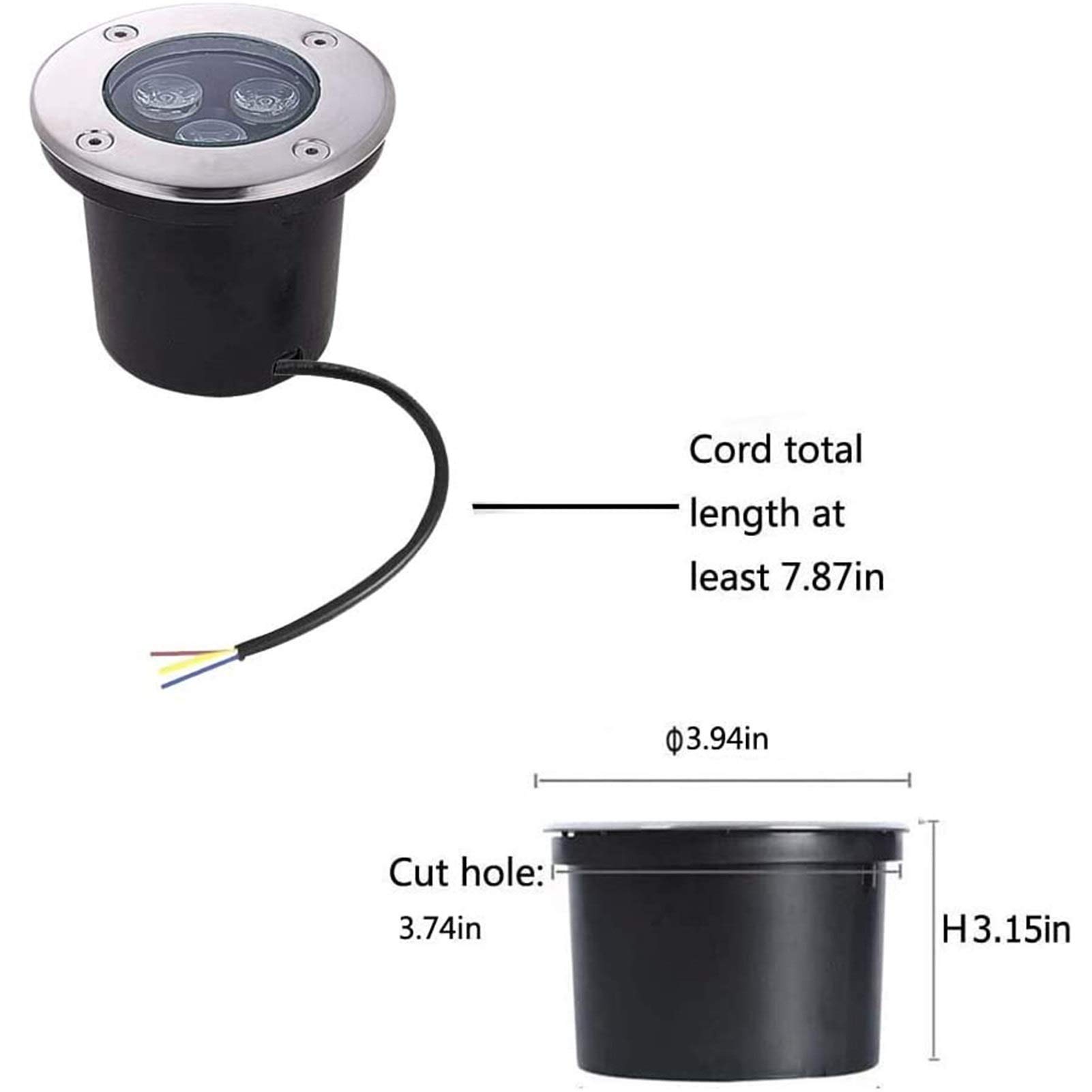 Foco Empotrable Suelo Exterior, LED Jardin 12V Bajo Voltaje Acero Inoxidable 304 Iluminacion IP67 A Prueba Polvo Impermeable por Camino, Terraza (Red,3W)