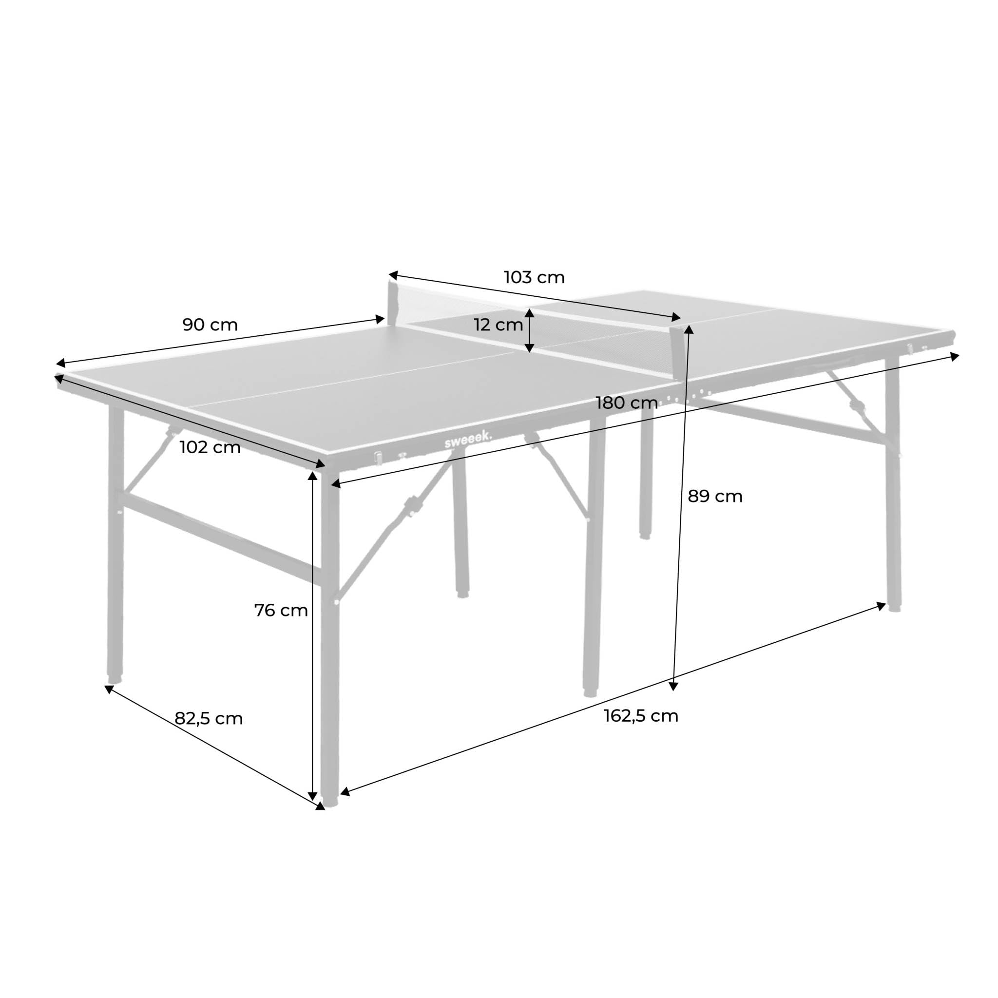 Table de ping Pong d'intérieur médium avec 2 Raquettes et 3 balles