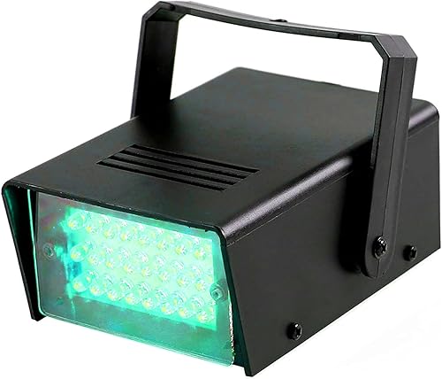 Vista 9 de ENUOLI - Mini luz estroboscópica LED de color blanco con 24 LED superbrillantes de control de velocidad variable para clubes, Navidad, efectos