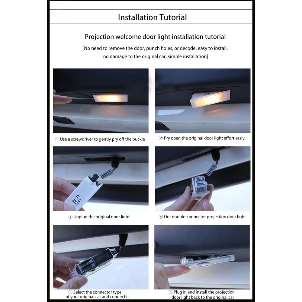 Luci Proiettore Porta, per Volkswagen Golf 2010- proiettore LED per portiera Auto con Logo Illuminazione per Porte d'ingresso