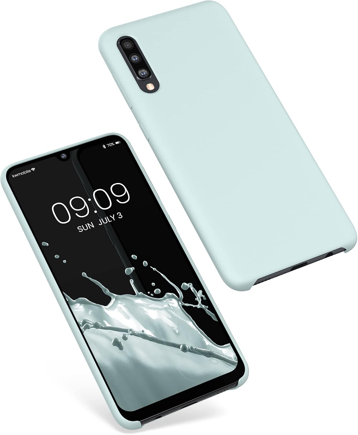 kwmobile Case Compatible with Samsung Galaxy A50 Case - TPU Silicone Phone Cover with Soft Finish - Cool Mint image 5