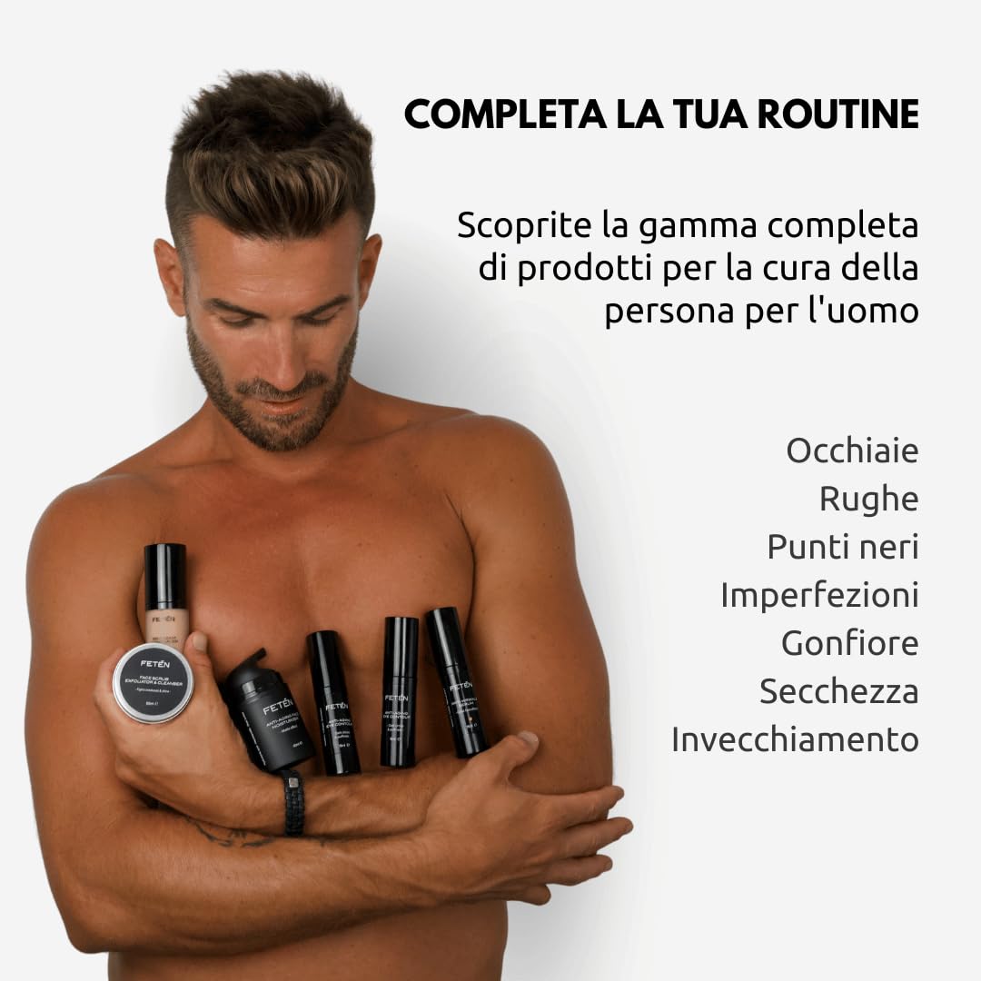FETEN Shampoo Anticaduta per Uomo 400 ml, Lozione e Balsamo Volumizzante per Capelli Fini e Delicato, Trattamento Rinforzante Anti Caduta e Ricrescita, Shampoo Professionale per Lavaggi Frequenti