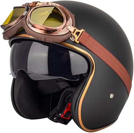 Amazon 男性の若者のヘルメット ステッカー バイクヘルメット 若い女性のヘルメット ジェットヘルメット シールド オープンフェイスのオートバイ用ヘルメット 半帽 車 バイク