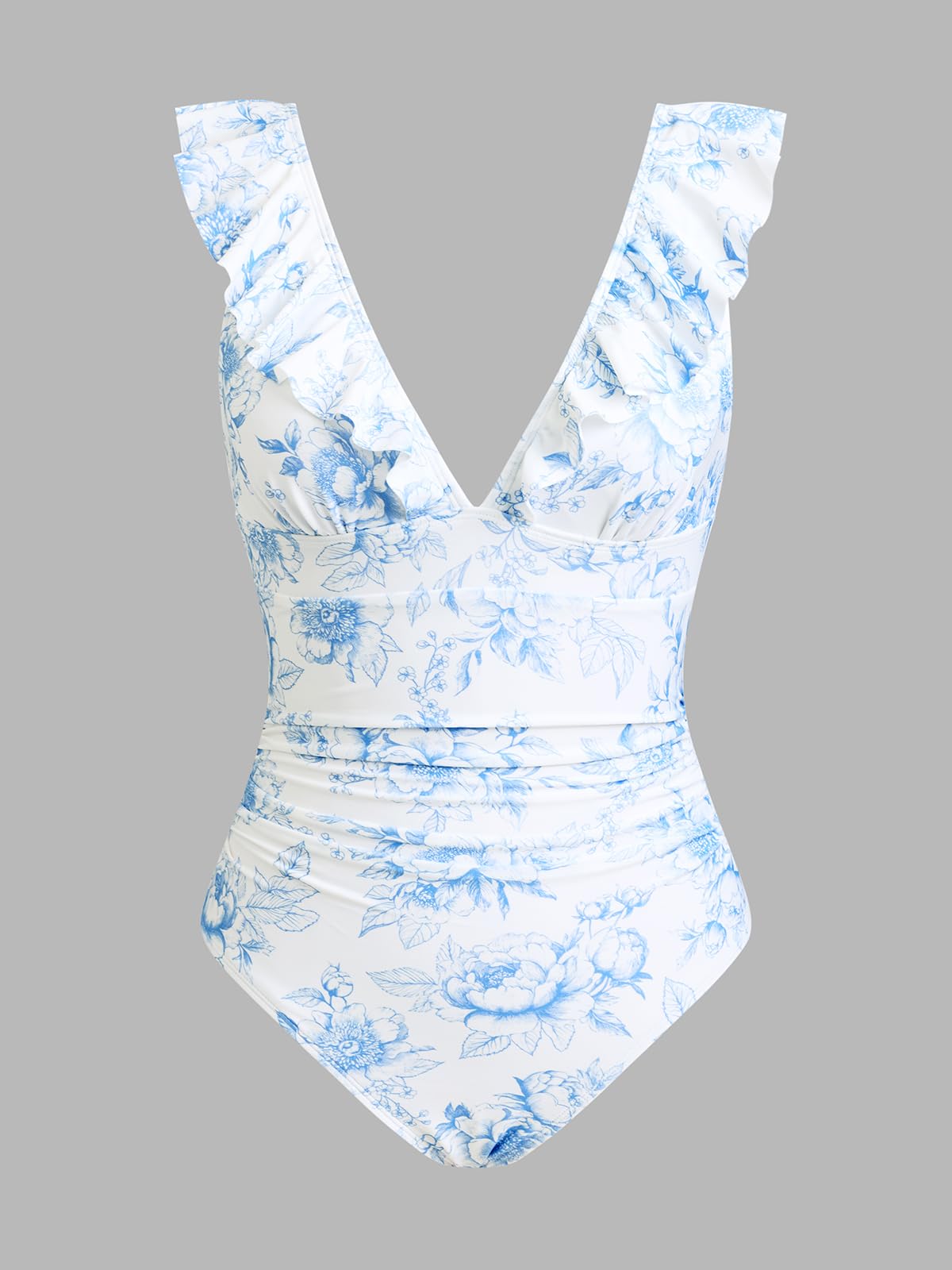 CUPSHE Maillot de Bain Bikini pour Femme imprimé Floral à Lacets Multicolore à Bretelles Deux pièces Maillot de Bain