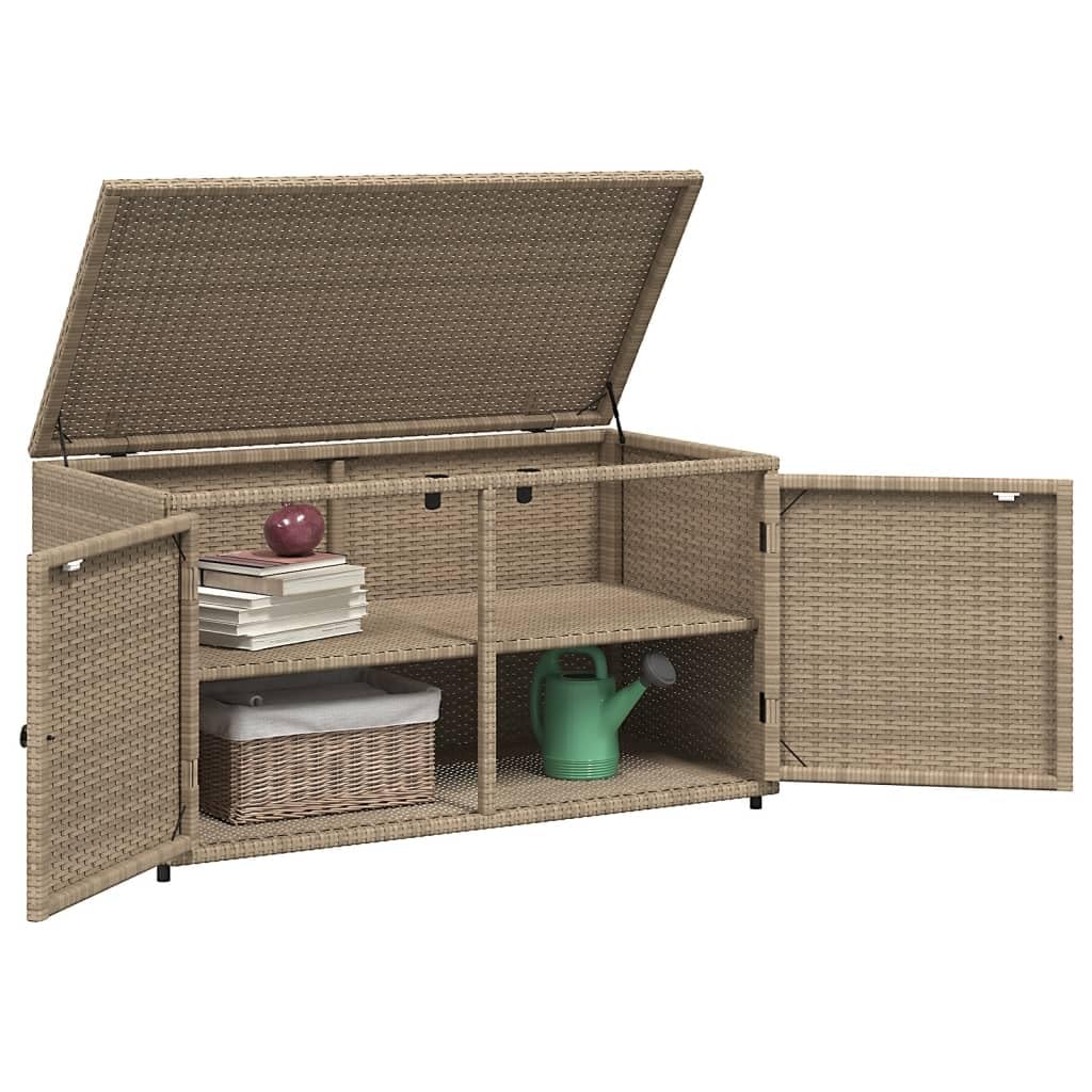 Home Outdoor AutresArmoire de rangement de jardin Beige 110 x 55 x 60,5 cm Poly Rotin