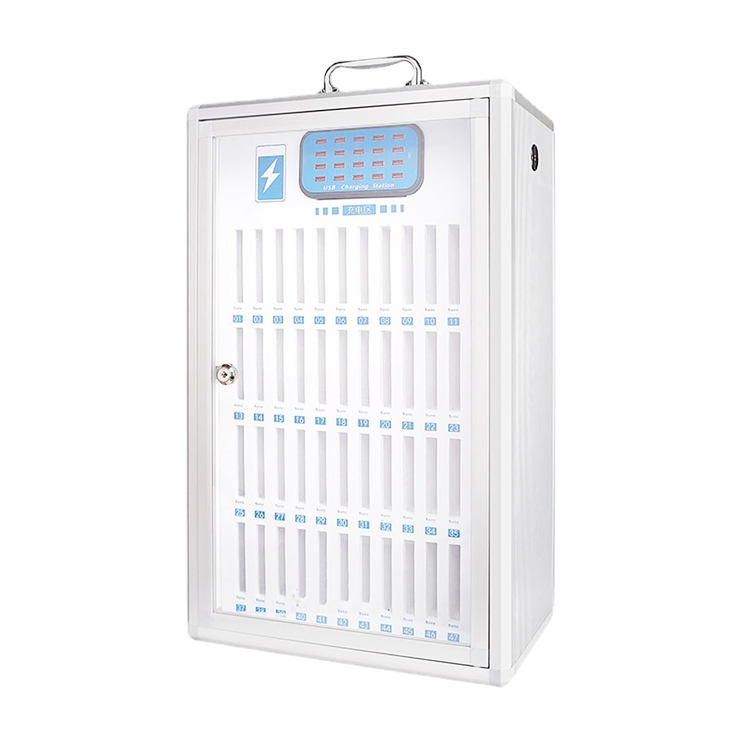 Armadietto Portatile in Lega di Alluminio per cellulari - 36-60 Scomparti, Cassetta di Sicurezza per cellulari con Maniglia per Aula, Ufficio, Esame - -B, 36 Scomparti