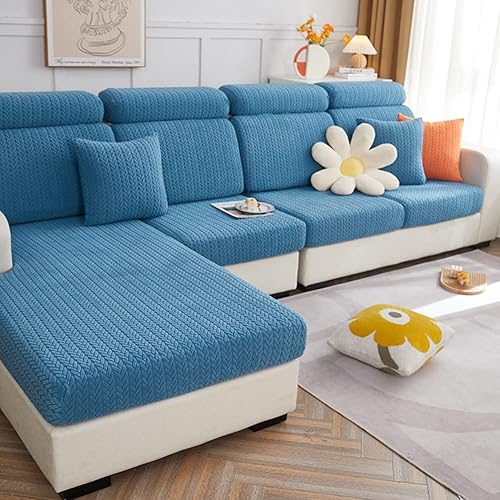 Miniatura 3 de vctops Funda de sofá de jacquard suave, funda elástica para sofá, funda elástica para sofá, parte inferior elástica, protector de muebles