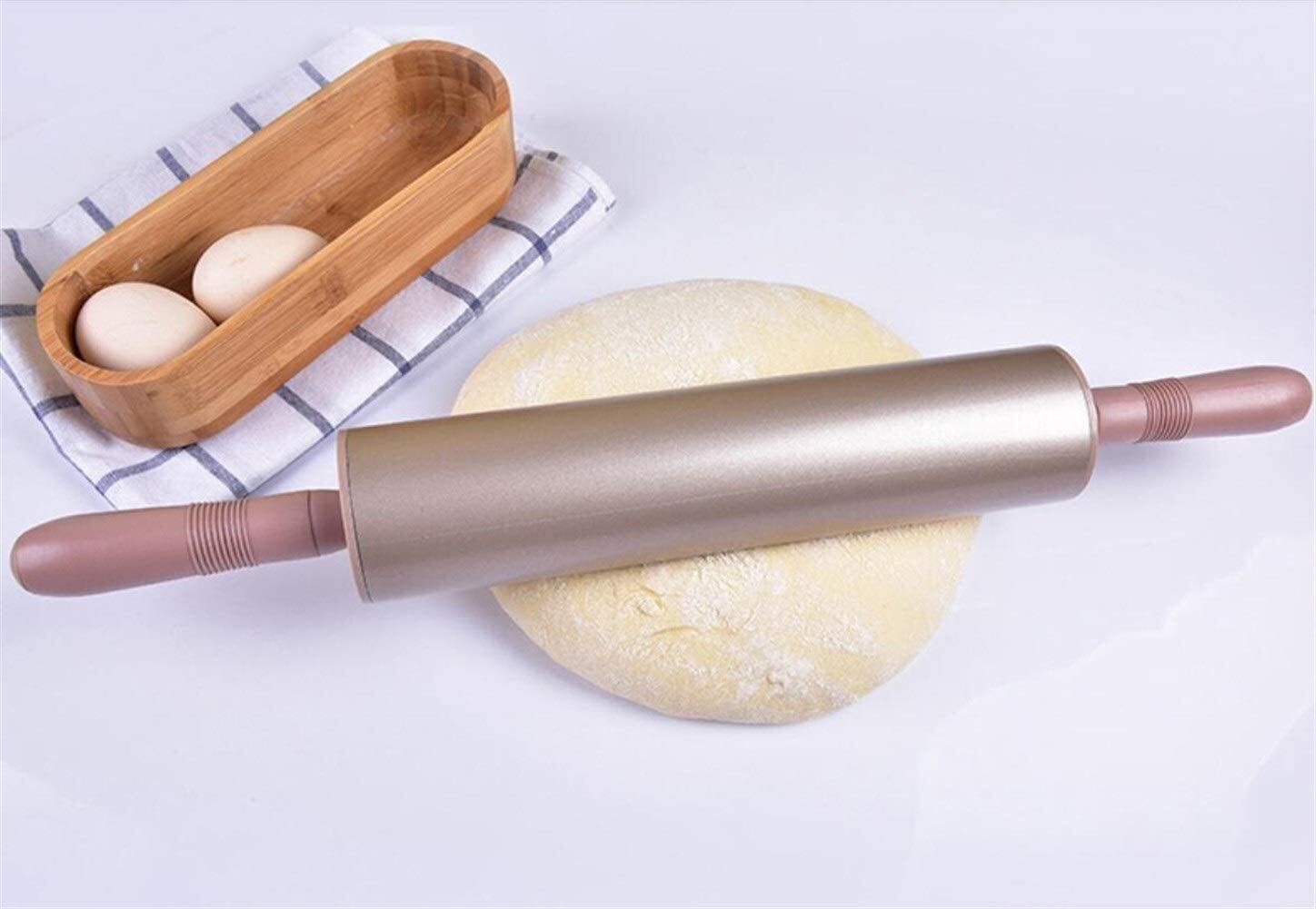 Nudelholz, Edelstahlmetall, for Backen, antihaftbeschichtet