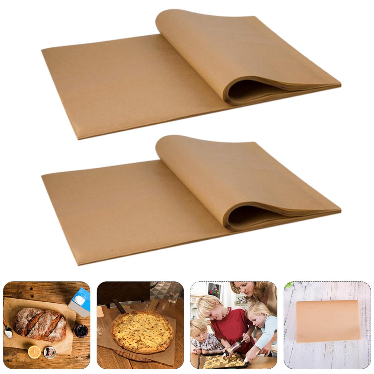 100 Feuilles Sulfurisé Antiadhésif pour Cuisson, Résistant Chaleur et Imperméable, pour Pâtisserie et Barbecue, Usage Domestique et Pique-