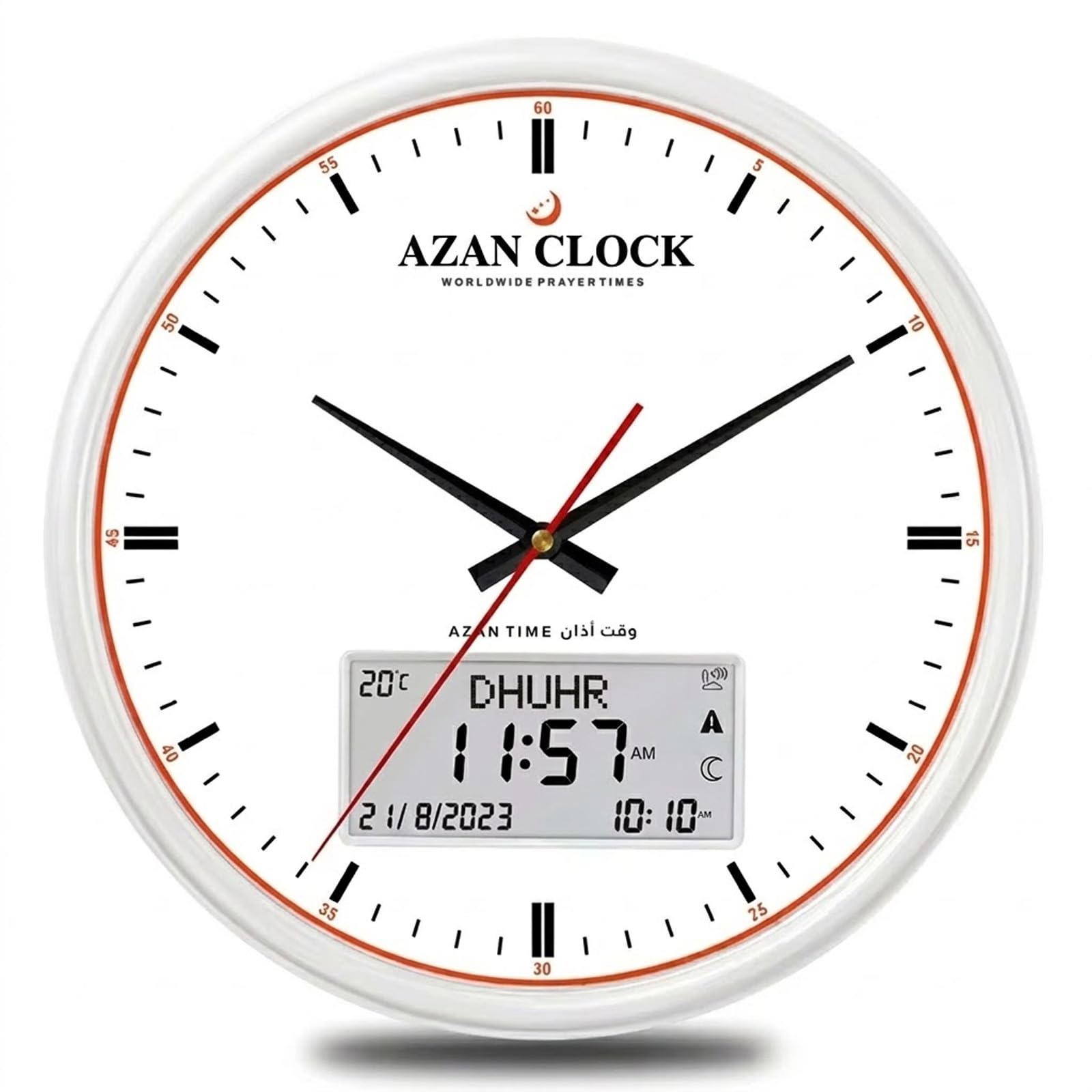 Horloge Azan de prière musulmane avec écran LED et rétroéclairage pour la maison