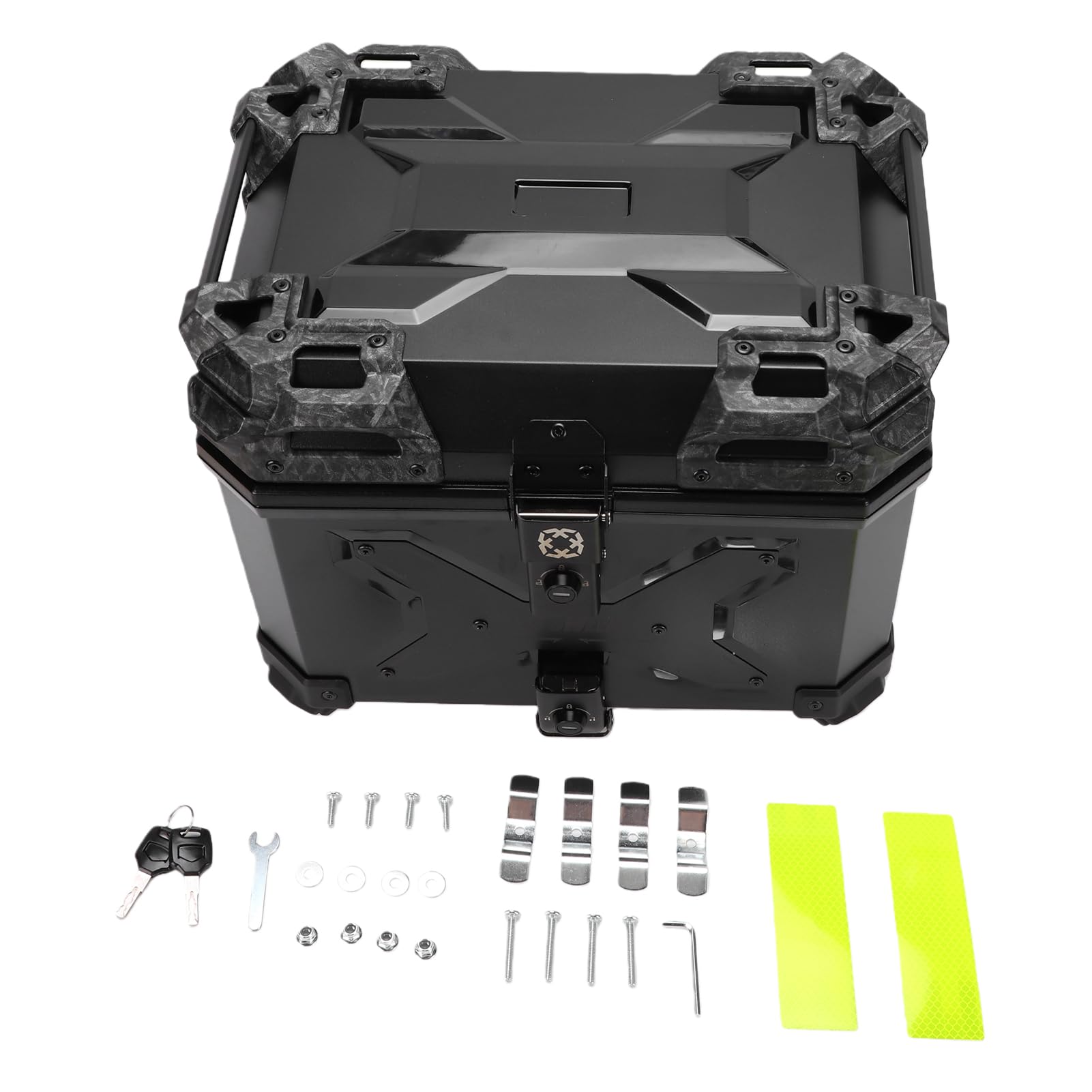 Tbest Baúl para Motocicleta 45L Caja de Almacenamiento para Maletero de Motocross de Bloqueo Antirrobo a Prueba de Agua de Aleación de Aluminio con Desmontaje Rápido para con