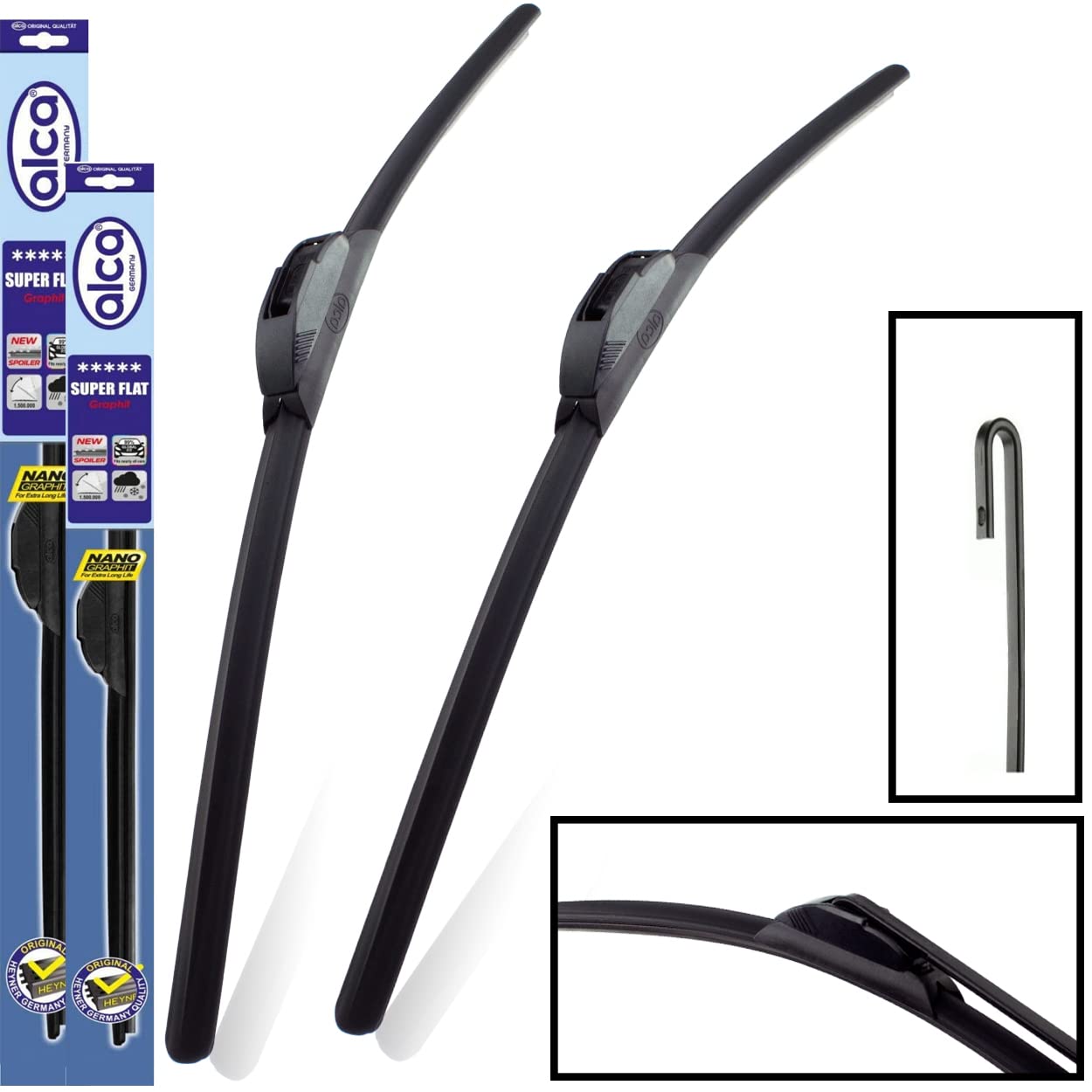 Alca Super Flat Tergicristallo ASF2216H – Per Kia Picanto 2004-2012 (560mm + 400mm) – Qualità Tedesca