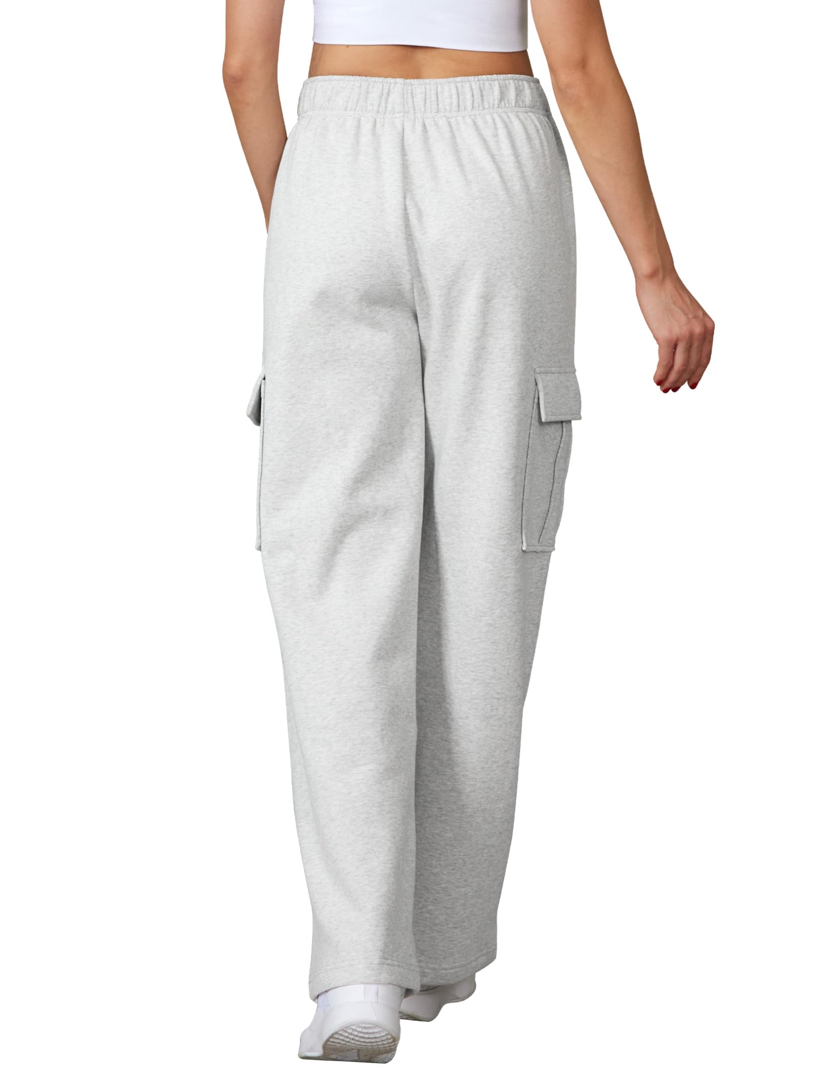 Glacspyg Pantaloni da Jogging Donna Pantaloni Lunghi Sportivi Fitness Vita Alta con Elastico in Vita e Tasche Pantaloni per Il Tempo Libero Pantaloni Larghi Gambe