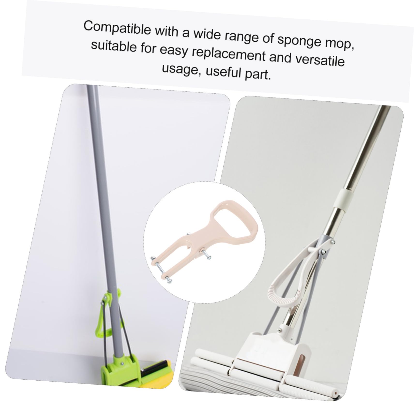 Cabilock Roller Type Mop Handle Reusable Sponge Mop Grip Ergonomic Design for Effortless Cleaning for Use