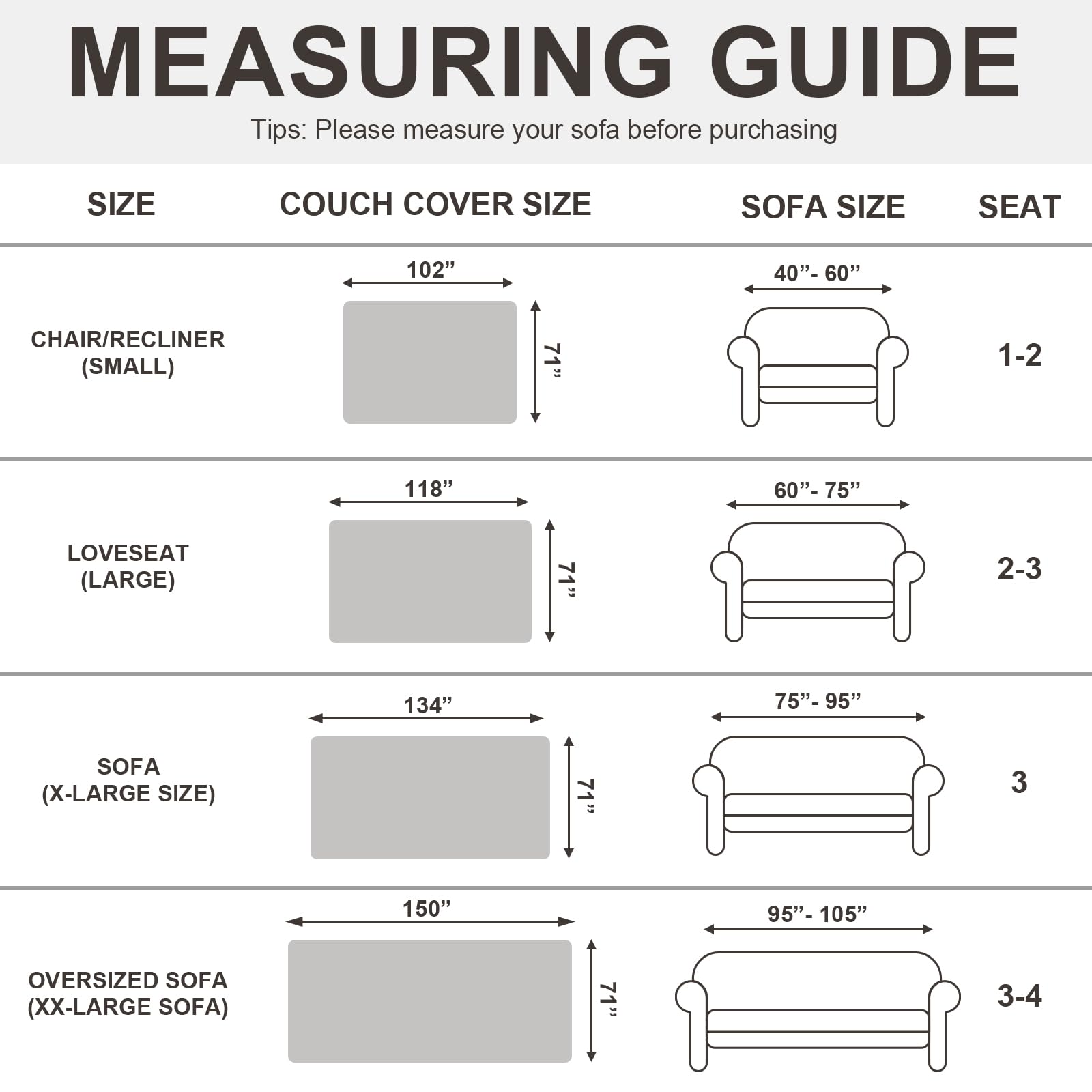 Chenille Sofa Cover 3 Seater, Dog Couch Cover for Corner Sofa Washable Sofa Slipcover - Image 2