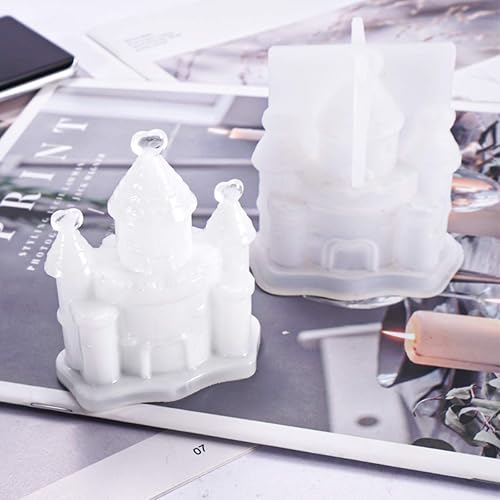 Miniatura 8 de iSuperb Paquete de 2 moldes de resina 3D pirámide minarete castillo de silicona de cristal epoxi para velas, pasteles, jabón, arcilla, decoración