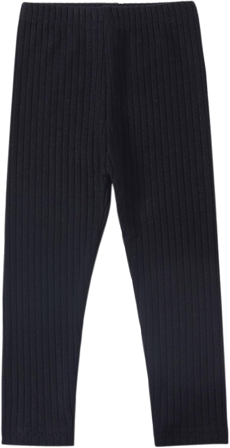 Toddler Little Girls Full Length Jersey Leggings Kids Stretchy Warm Footless Tights Pants 24Months-9Years