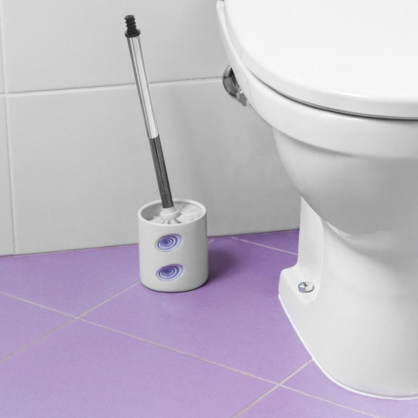 Adapter i złączka do szczotki toaletowej ze stali nierdzewnej, gwintowany uchwyt do toalety, zamiennik dla wydajnego czyszczenia, akcesoria do szczotki do muszli klozetowej