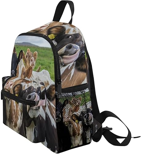 Miniatura 3 de TropicalLife Mochila escolar para niños y niñas, con correa para el pecho, soporte para botella para preescolar, Animal Cow, Mochilas de mochila