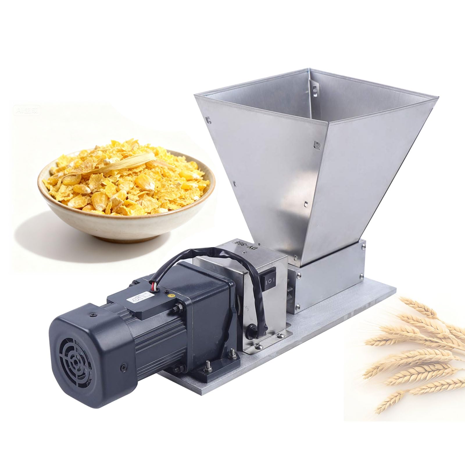 Mulino elettrico per grano per birra, macinazione rapida di mais e malto, adatto per la produzione di birra e vino