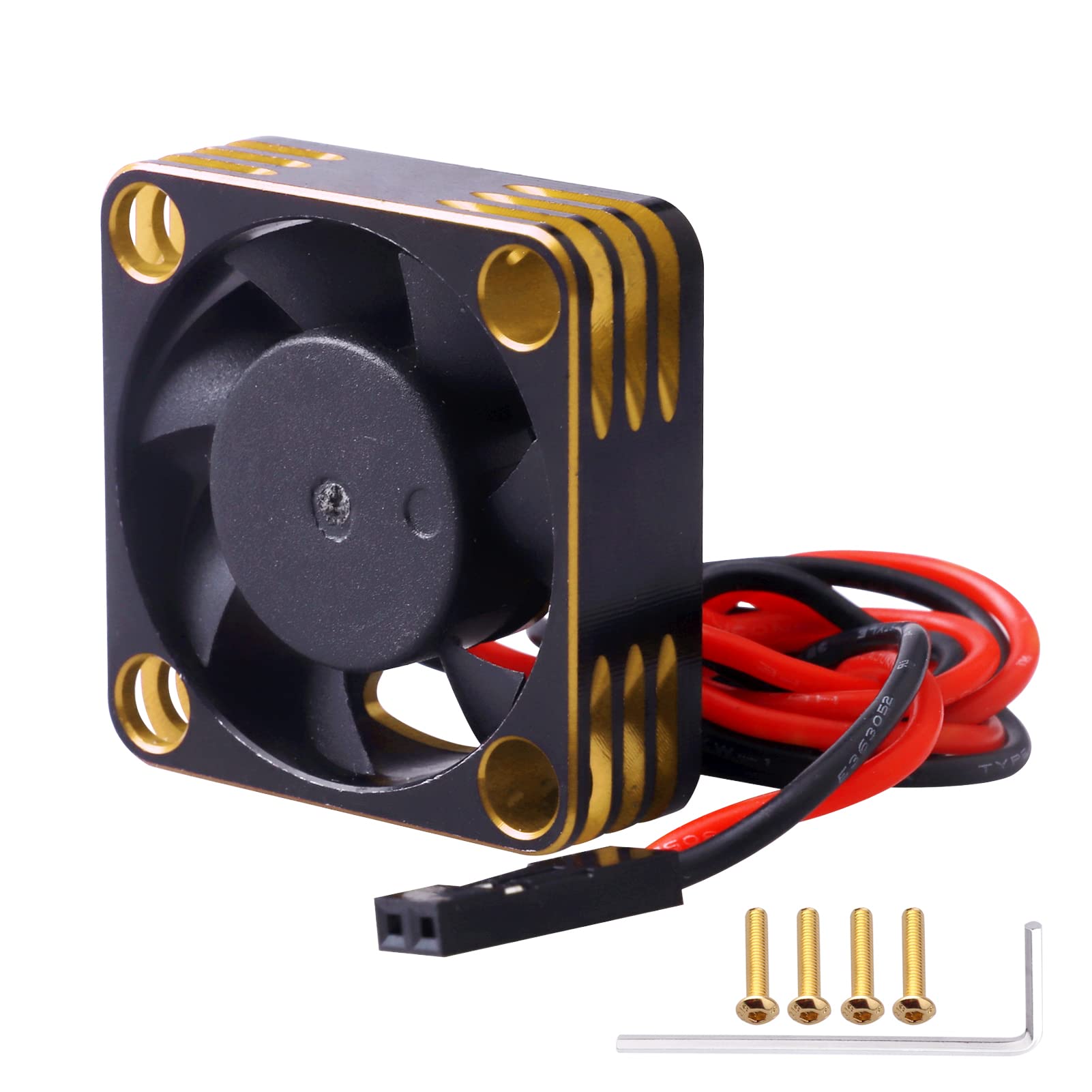 CrazyHobby 30mm RC Cooling Fan & Heatsink Combo For 540/550 Motors & ESC (Black/Gold) - View #6