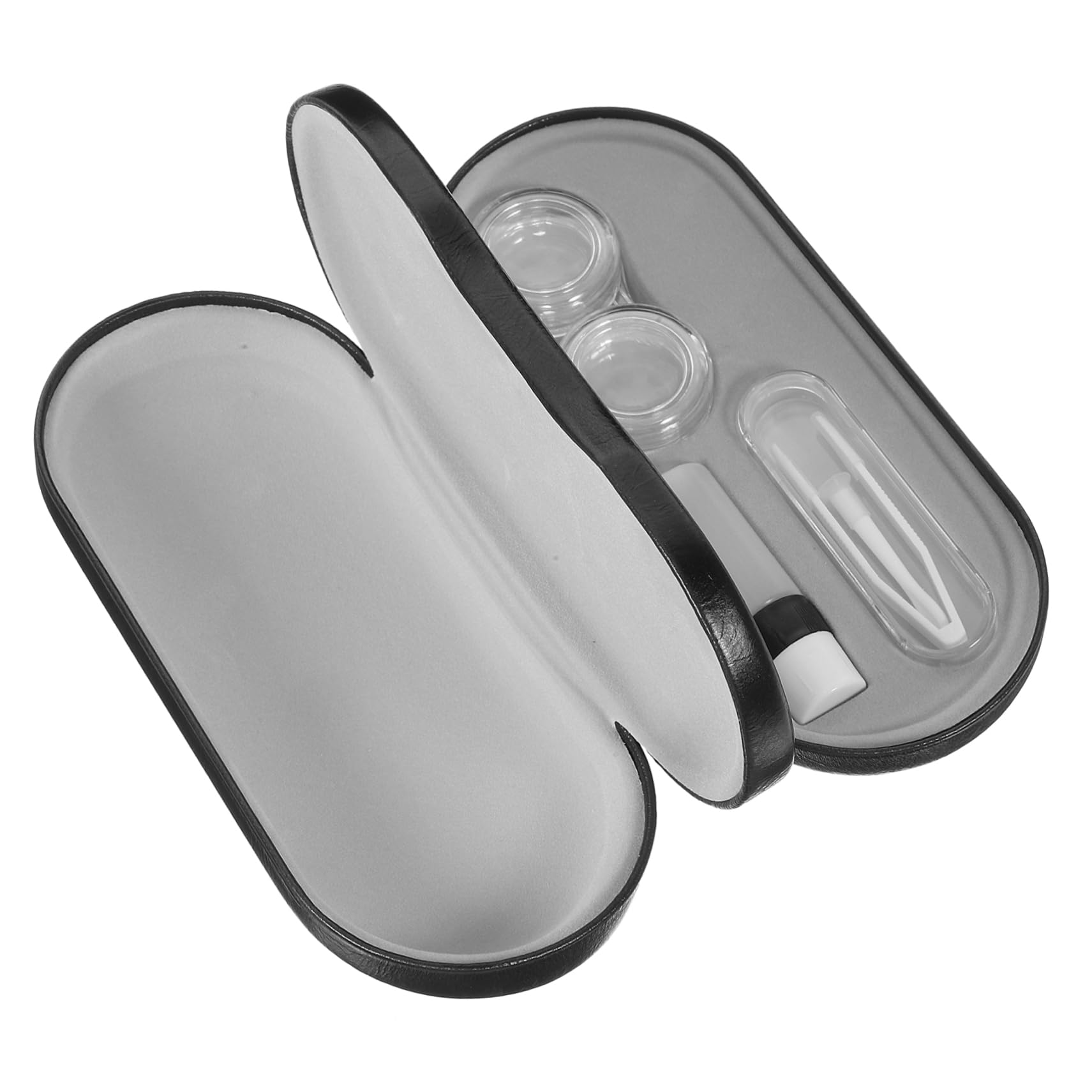3 Sätze Brillenetui Gläser Fahrbrille Gehäuse Reisen Doppelschicht-brillen-organizer Mehrzweck-brillenbehälter Doppelschichtiger Brillenbehälter Halterung Für Brillen Schwarz Pu
