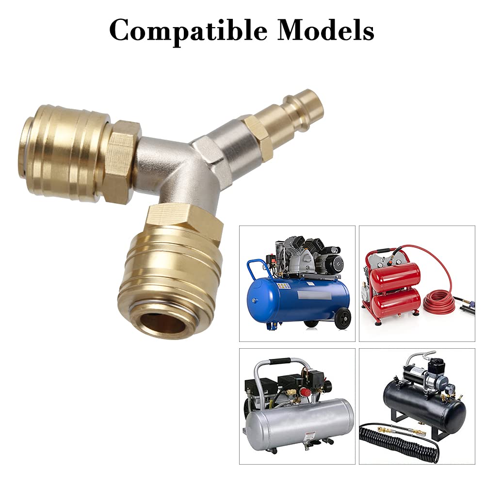 2-Fach Druckluftweiche 1/4 Zoll - Druckluftverteiler Mit Kupplungen Für Werkstatt