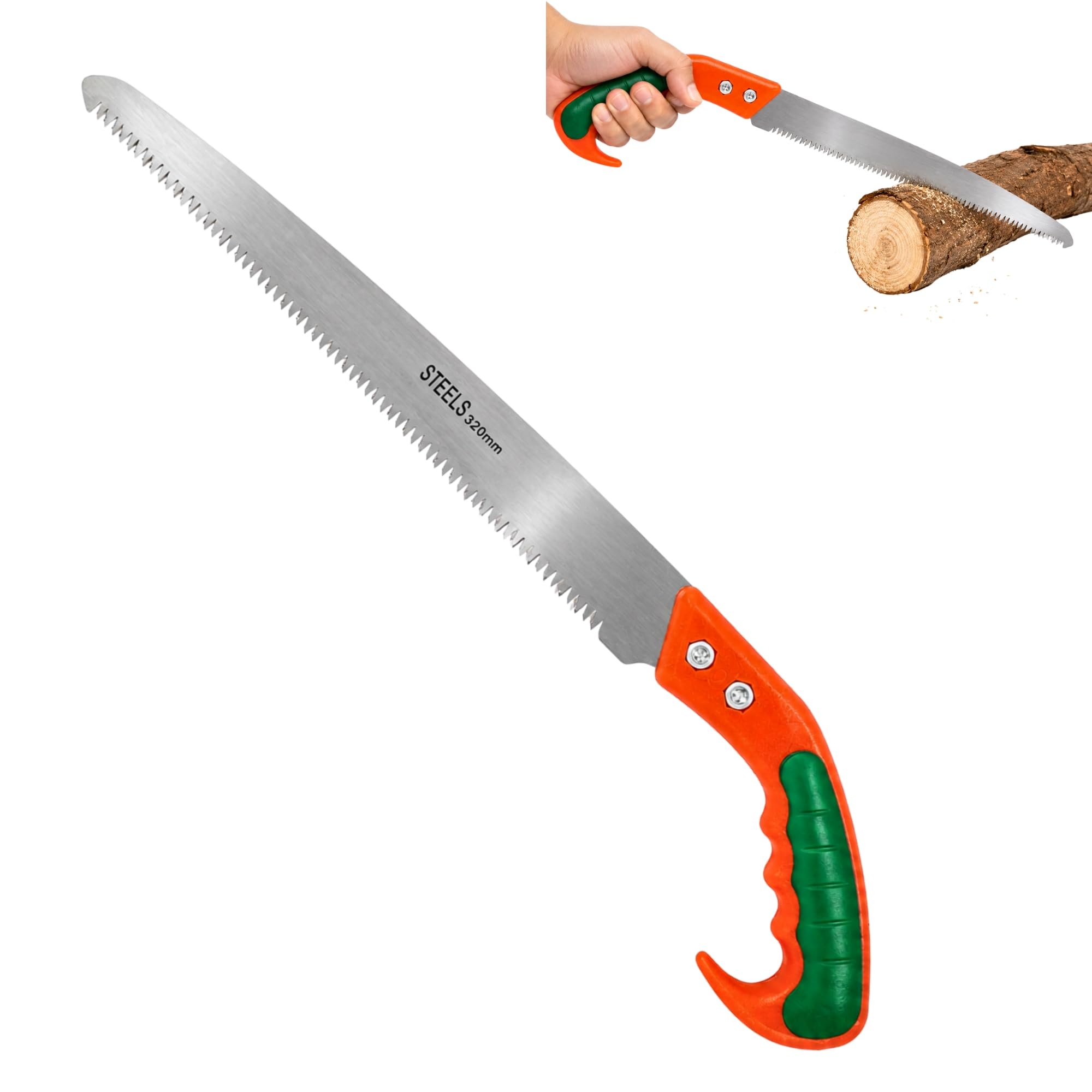 Hand Pruning Saw cutter 12 inch Stainless Steel Tree Cutting Tool with Double side Cut Blade (Teeth), Non Slip Handle | Saw Blade for Gardening, Camping, Wood & Tree Branch Trimming-image-8