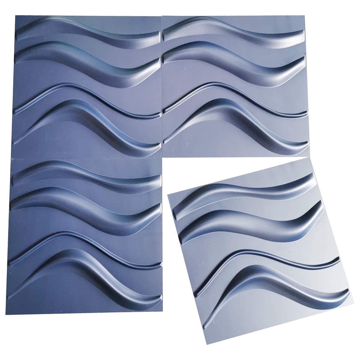 Art3d Navy Blue 3D Wall Panel PVC Slim Wave Covers 32 Sqft, for Interior Wall Decor in Living Room,Bedroom,Lobby,Office,Shopping Mall