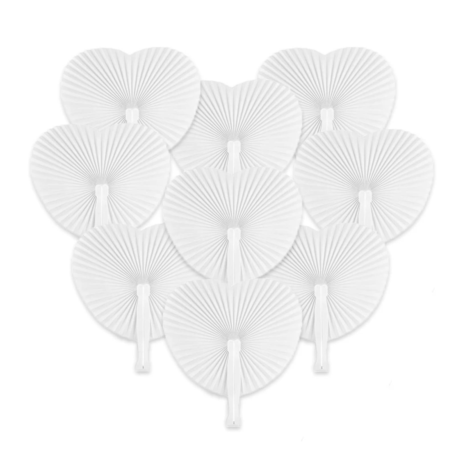 Papier FaltfäCher 40/80/120 stücke Hochzeit Papier Fan Herz-Förmigen DIY Malerei Weiß Faltbare Fans Blank Fans Gast Geschenke for Party Geburtstag Dekoration(Heart,80pcs)