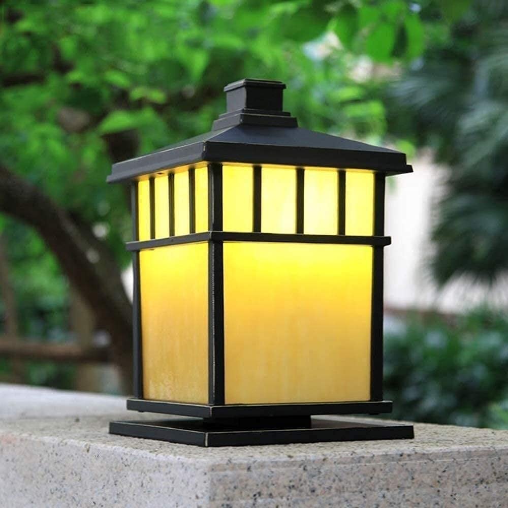 Lampe Colonne Lumineuse pour Jardin, Cour, Villa, aménagement paysager, Design créatif et étanche, Style Industriel Moderne et personnalisé, en PVC et Aluminium, 32 x 20 cm
