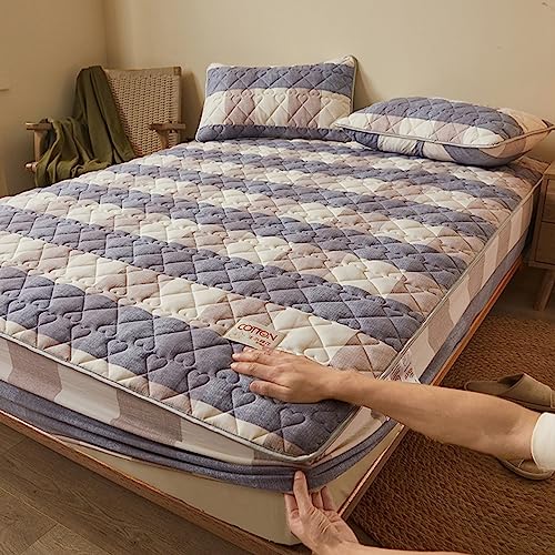 ボックスシーツ ベッドカバー 90*190cm 敷きマット 敷パッド 中綿100 シングル セミダブル シーツ 毛玉なし マットレス/敷き布団応対 四季適用 蒸れにくい サラサラ 快適 通気性 肌触り