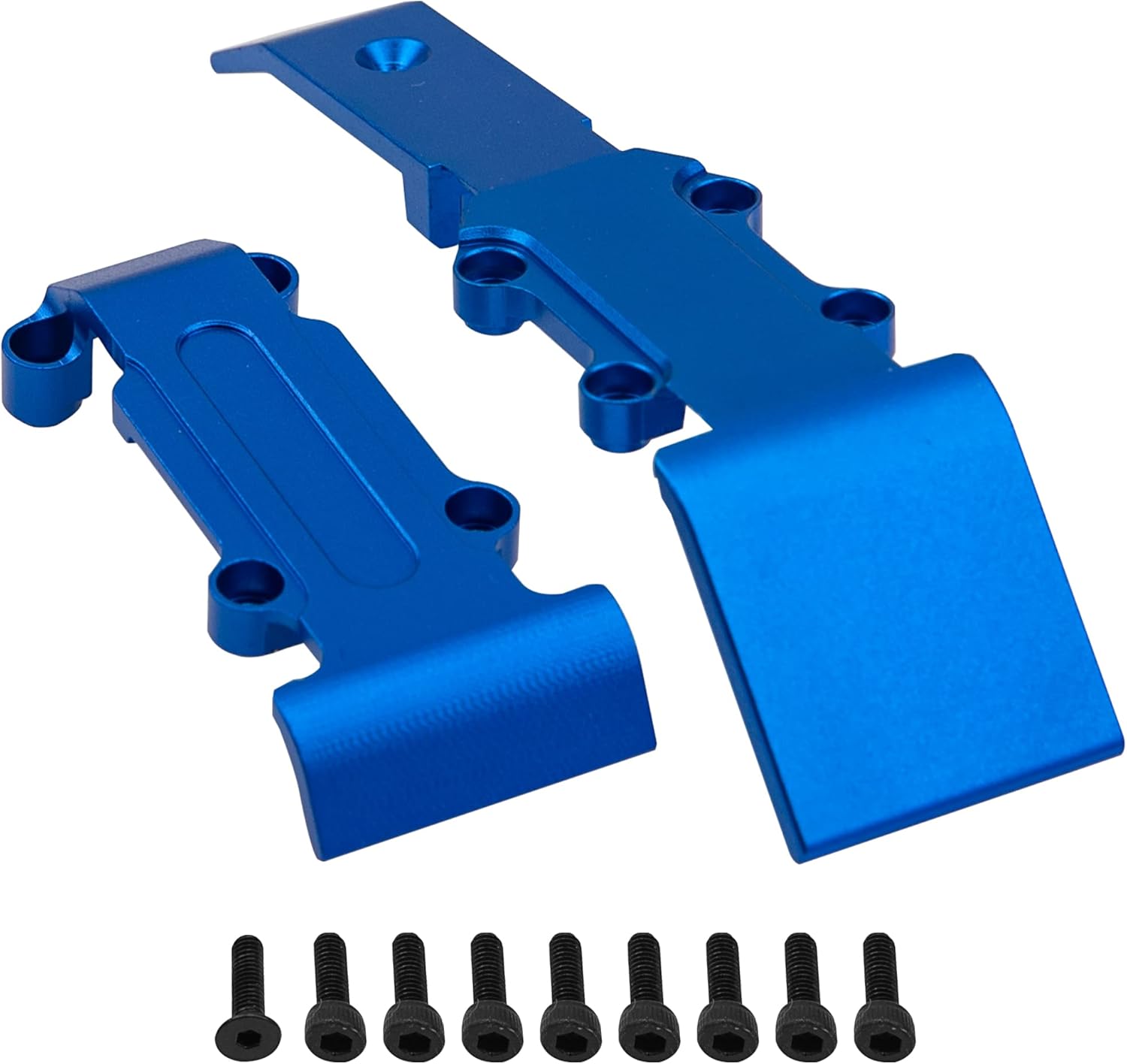 Aluminum Alloy Front & Rear Skid Plate Skidplate Set #7037 Compatible with 1/16 Traxxas E-Revo 71054 VXL Slash 4WD 70054 Summit 72054 RC Car