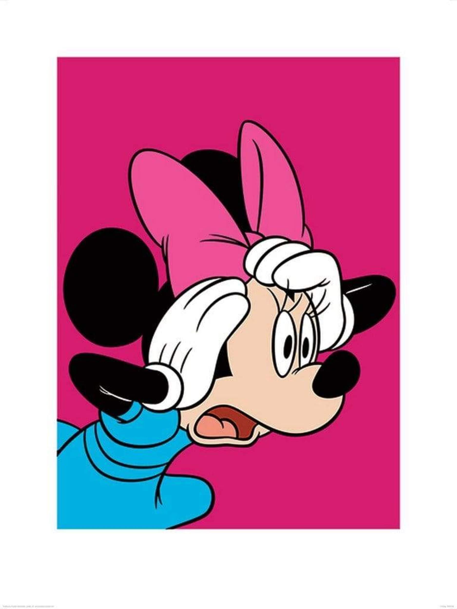 Pyramid International "Shocked Minnie Mouse Art Print, Multi-Colour, 60 x 80 x 1.3 cm