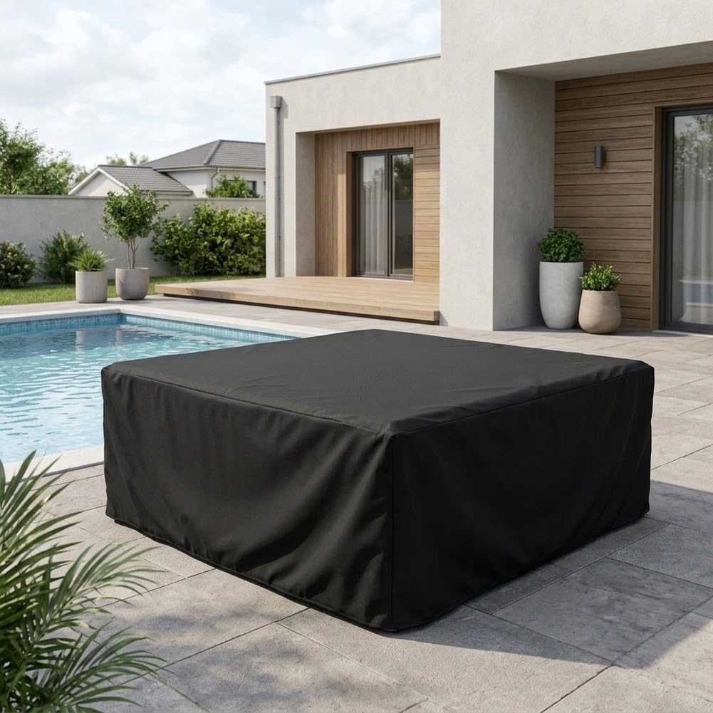 Funda Impermeable para Spa 220x220cm Oxford Anti-UV(Silver 220 * 220 * 85cm)