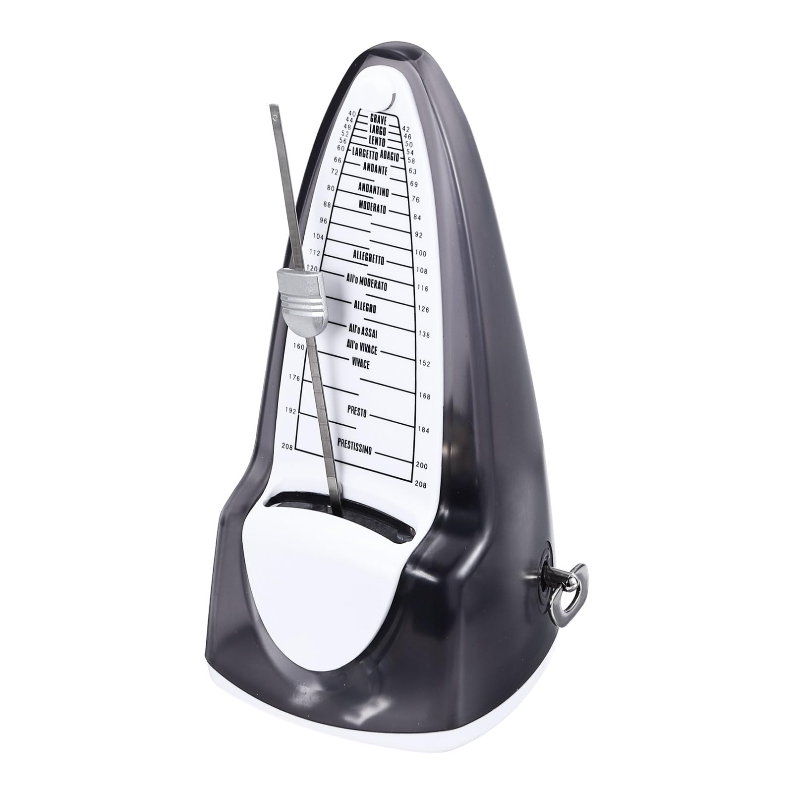 QUARKZMAN Metronomo Meccanico, Alta Precisione Timer Musicale Professionale Metronomo Universale Per Pianoforte Chitarra Violino Ukulele, Trasparente Nero